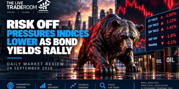 Risk-Off Pressures Indices Lower as Bond Yields Rally